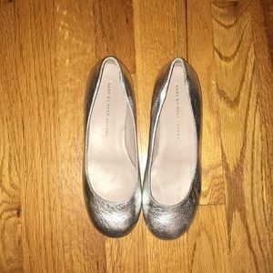 Marc Jacobs US size 6.5 Silver Flats